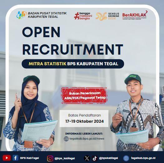 - Announcement of Recruitment for Prospective Statistical Partners 2025 BPS Tegal Regency