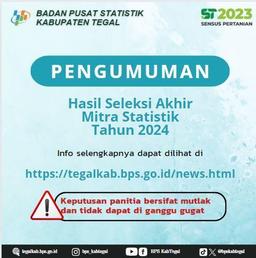 HASIL REKRUTMEN MITRA STATISTIK BPS KABUPATEN TEGAL TAHUN 2024