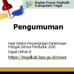 Pengumuman Perpanjangan Seleksi Calon Petugas SP2020