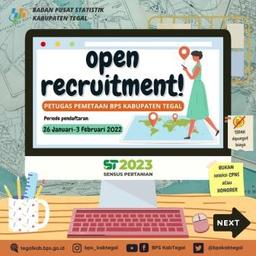 Open Recruitment of Tegal Regency BPS Mapping Officers in 2022