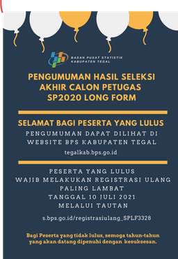 Pendaftaran Final Calon Petugas SP2020 Long Form