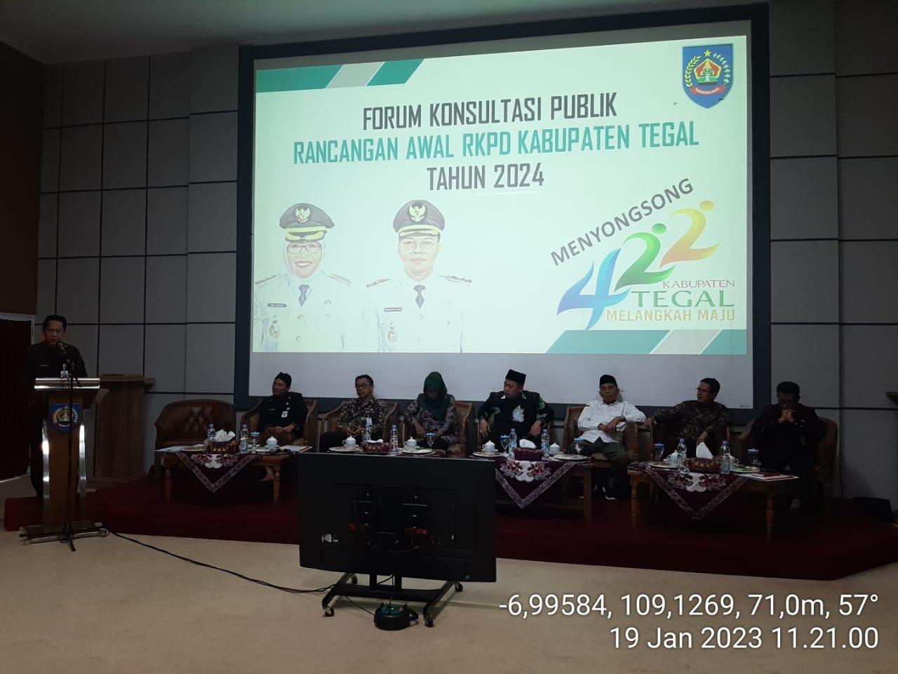 Meeting of the Public Consultation Forum for the Initial Draft of the Tegal Regency RKPD